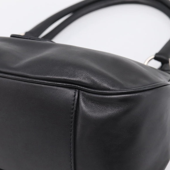 PRADA Shoulder Bag Leather Black Silver Auth BA15920M