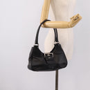PRADA Shoulder Bag Leather Black Silver Auth BA15920M-24