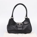 PRADA Shoulder Bag Leather Black Silver Auth BA15920M-12