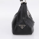 PRADA Shoulder Bag Leather Black Silver Auth BA15920M-3