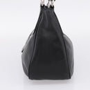 PRADA Shoulder Bag Leather Black Silver Auth BA15920M-4