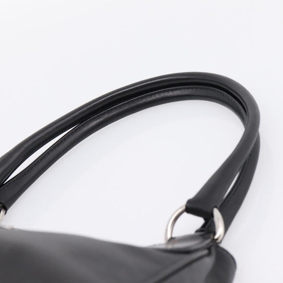 PRADA Shoulder Bag Leather Black Silver Auth BA15920M
