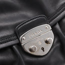 PRADA Shoulder Bag Leather Black Silver Auth BA15921M-18