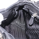 PRADA Shoulder Bag Leather Black Silver Auth BA15921M-22