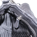 PRADA Shoulder Bag Leather Black Silver Auth BA15921M-23