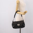 PRADA Shoulder Bag Leather Black Silver Auth BA15921M-26