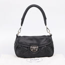 PRADA Shoulder Bag Leather Black Silver Auth BA15921M-12