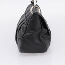 PRADA Shoulder Bag Leather Black Silver Auth BA15921M-3