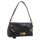 PRADA Shoulder Bag Leather Black Gold Auth BA15922M-1