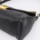 PRADA Shoulder Bag Leather Black Gold Auth BA15922M-8