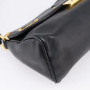 PRADA Shoulder Bag Leather Black Gold Auth BA15922M-15