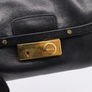 PRADA Shoulder Bag Leather Black Gold Auth BA15922M-18