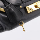 PRADA Shoulder Bag Leather Black Gold Auth BA15922M-9