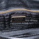PRADA Shoulder Bag Leather Black Gold Auth BA15922M-19