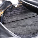 PRADA Shoulder Bag Leather Black Gold Auth BA15922M-10