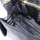 PRADA Shoulder Bag Leather Black Gold Auth BA15922M-21