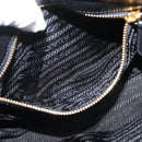 PRADA Shoulder Bag Leather Black Gold Auth BA15922M-23