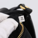 PRADA Shoulder Bag Leather Black Gold Auth BA15922M-11