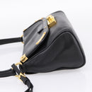 PRADA Shoulder Bag Leather Black Gold Auth BA15922M-3