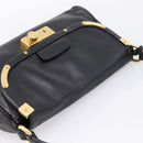 PRADA Shoulder Bag Leather Black Gold Auth BA15922M-6