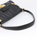 PRADA Shoulder Bag Leather Black Gold Auth BA15922M-7