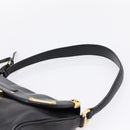 PRADA Shoulder Bag Leather Black Gold Auth BA15922M-14