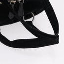 PRADA Hand Bag Velor Black Silver Auth BA15923V-7
