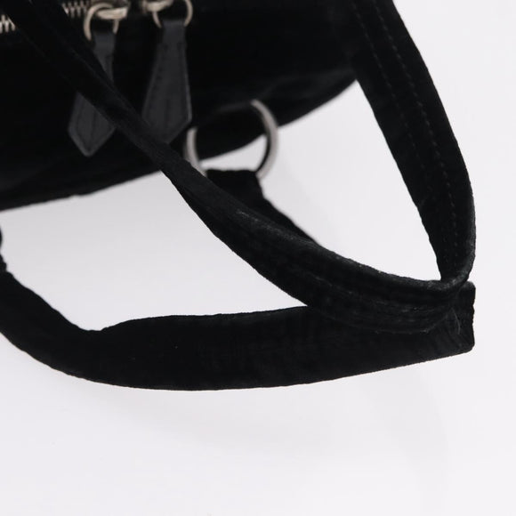 PRADA Hand Bag Velor Black Silver Auth BA15923V