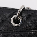 CHANEL Matelasse Chain Tote Bag Caviar Skin Black Silver CC Auth BA15924SAM-15