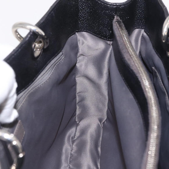 CHANEL Matelasse Chain Tote Bag Caviar Skin Black Silver CC Auth BA15924SAM