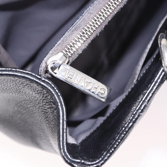 CHANEL Matelasse Chain Tote Bag Caviar Skin Black Silver CC Auth BA15924SAM