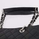 CHANEL Matelasse Chain Tote Bag Caviar Skin Black Silver CC Auth BA15924SAM-8
