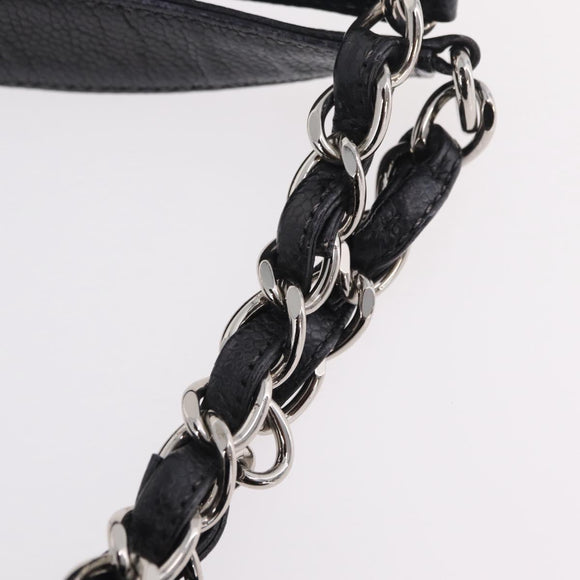 CHANEL Matelasse Chain Tote Bag Caviar Skin Black Silver CC Auth BA15924SAM