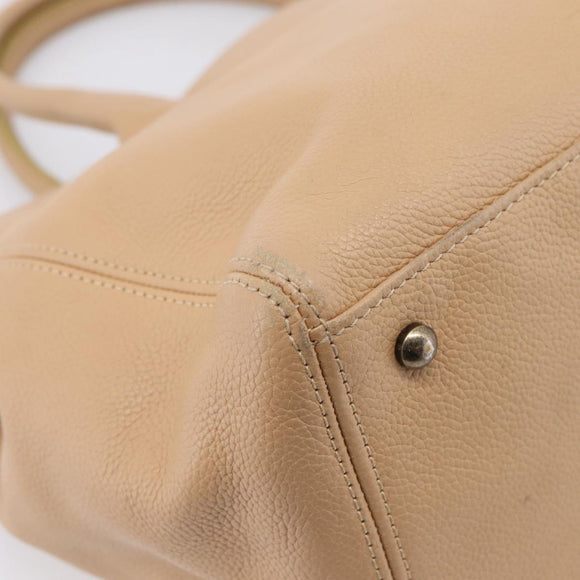 CHANEL Tote Bag Caviar Skin Beige CC Auth BA15925V