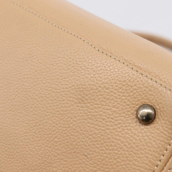 CHANEL Tote Bag Caviar Skin Beige CC Auth BA15925V