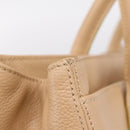 CHANEL Tote Bag Caviar Skin Beige CC Auth BA15925V-19