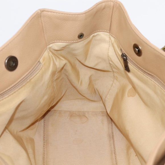 CHANEL Tote Bag Caviar Skin Beige CC Auth BA15925V