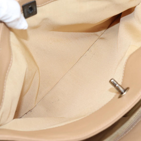 CHANEL Tote Bag Caviar Skin Beige CC Auth BA15925V