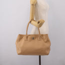 CHANEL Tote Bag Caviar Skin Beige CC Auth BA15925V-33
