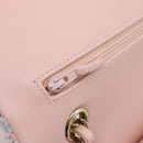 CHANEL Chain Matelasse 25 Shoulder Bag tweed Pink Gold CC Auth BA15926SM-23