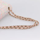 CHANEL Chain Matelasse 25 Shoulder Bag tweed Pink Gold CC Auth BA15926SM-7