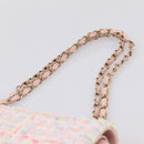 CHANEL Chain Matelasse 25 Shoulder Bag tweed Pink Gold CC Auth BA15926SM-8