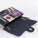 CHANEL Chain Limited Edition Patchwork Bag Denim Blue Silver CC Auth BA15927SM-19