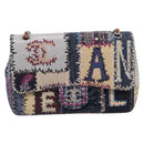 CHANEL Chain Limited Edition Patchwork Bag Denim Blue Silver CC Auth BA15927SM-13