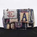 CHANEL Chain Limited Edition Patchwork Bag Denim Blue Silver CC Auth BA15927SM-12