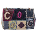 CHANEL Chain Limited Edition Patchwork Bag Denim Blue Silver CC Auth BA15927SM-2