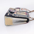 CHANEL Chain Limited Edition Patchwork Bag Denim Blue Silver CC Auth BA15927SM-4