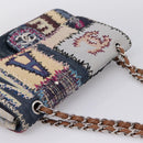 CHANEL Chain Limited Edition Patchwork Bag Denim Blue Silver CC Auth BA15927SM-6