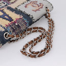 CHANEL Chain Limited Edition Patchwork Bag Denim Blue Silver CC Auth BA15927SM-7