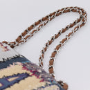 CHANEL Chain Limited Edition Patchwork Bag Denim Blue Silver CC Auth BA15927SM-14